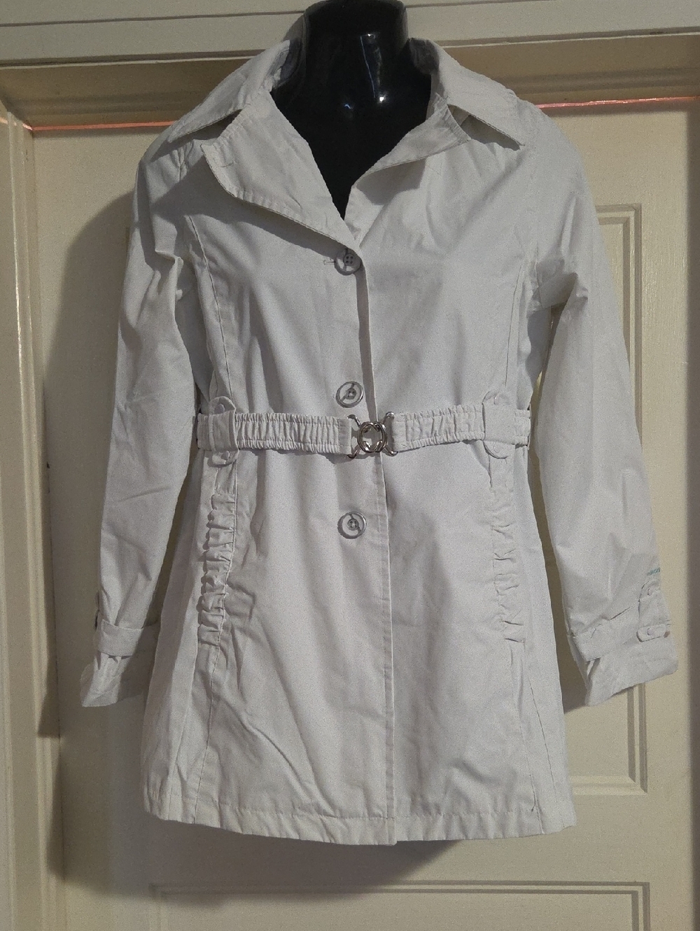 London Fog Classic Kids White Trench Coat with Belt